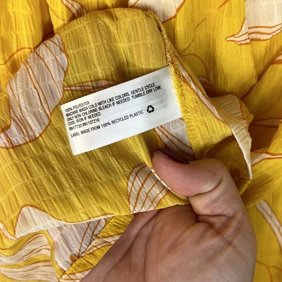 Ava Viv Shirt Yellow Orange Floral Pheasant Smocked
Pullover Plus Size X - Picture 4 of 6